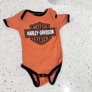 Baby’s Harley Davidson Orange Logo Shirt Snap Bottom